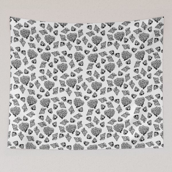 Item preview, Shells and Coral Repeat Print on Transparent Background  designed and sold by Kimberley Eddy.