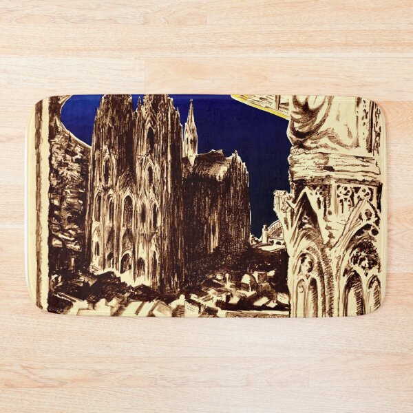 Item preview, Vintage Cologne Travel Poster | Gothic Cologne Cathedral Art Print | UNESCO Heritage | Rhine River Scenic Art Deco Style designed and sold by artofuniverse.