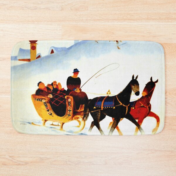 Item preview, Vintage Austria Travel Poster | Mid-20th Century Art | Snow Enchantment & Beauty | Winter Alpine Scene | Horse Sleigh  Skiers designed and sold by artofuniverse.