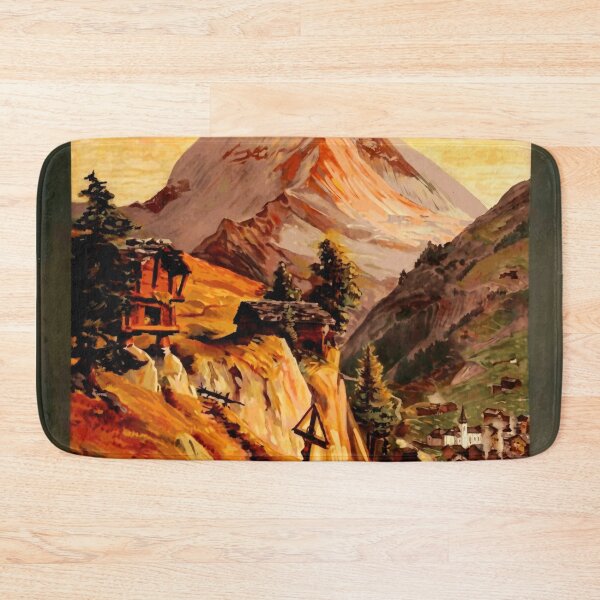 Item preview, Vintage Travel Poster | Zermatt Switzerland | Mont Cervin & Matterhorn | Sunrise Sunset Art | Swiss Alps Scenic Decor designed and sold by artofuniverse.