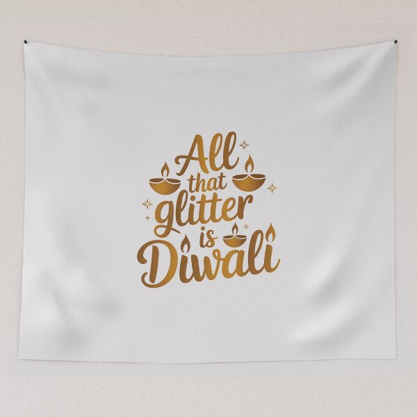 Item preview, All That Glitters Is Diwali – Gold Typography Design designed and sold by Jollys-ArtShop.