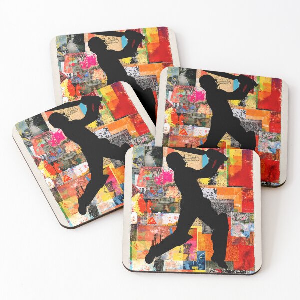 Item preview, Cricket Player Abstract Colorful Action Silhouette Art designed and sold by PlanetEye Designs.