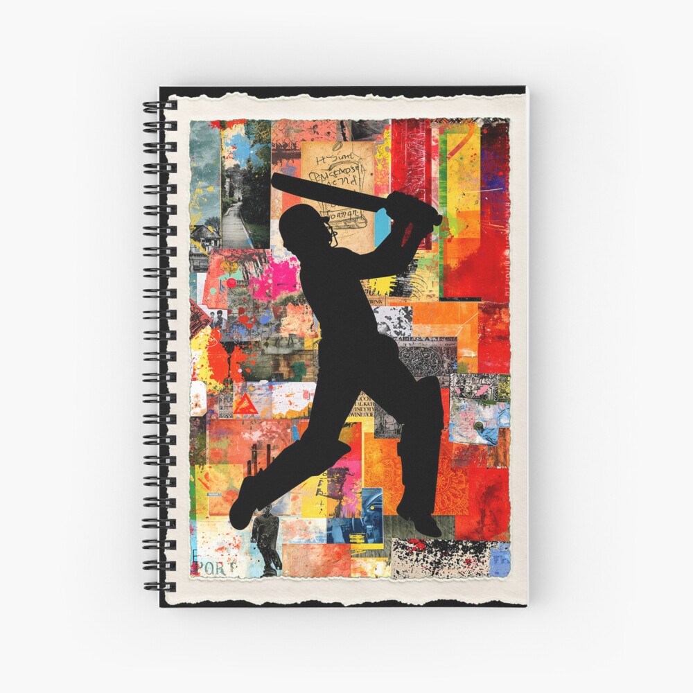 Cricket Player Abstract Art: One Design, On Everything — Spiral Notebook