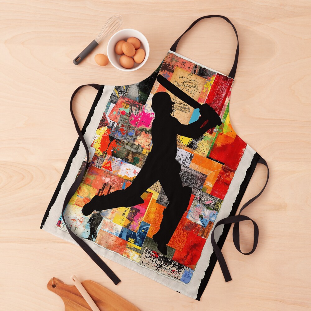 Cricket Player Abstract Art: One Design, On Everything — Apron