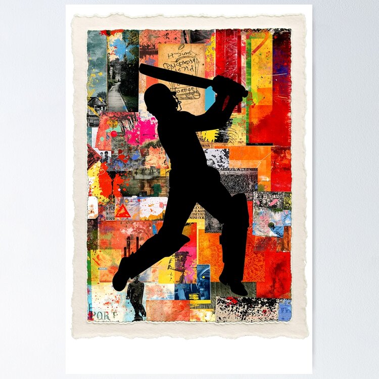 Cricket Player Abstract Art: One Design, On Everything — Poster