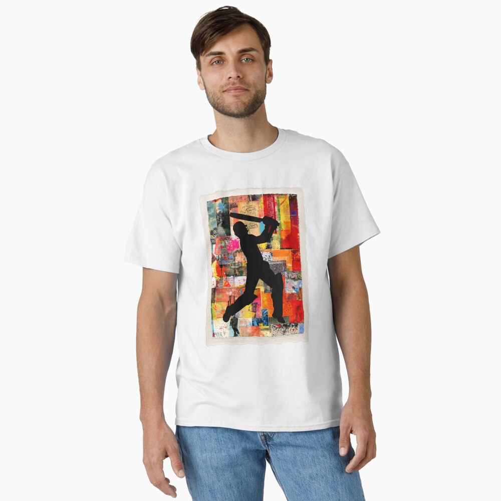 Cricket Player Abstract Art: One Design, On Everything — Classic T-Shirt
