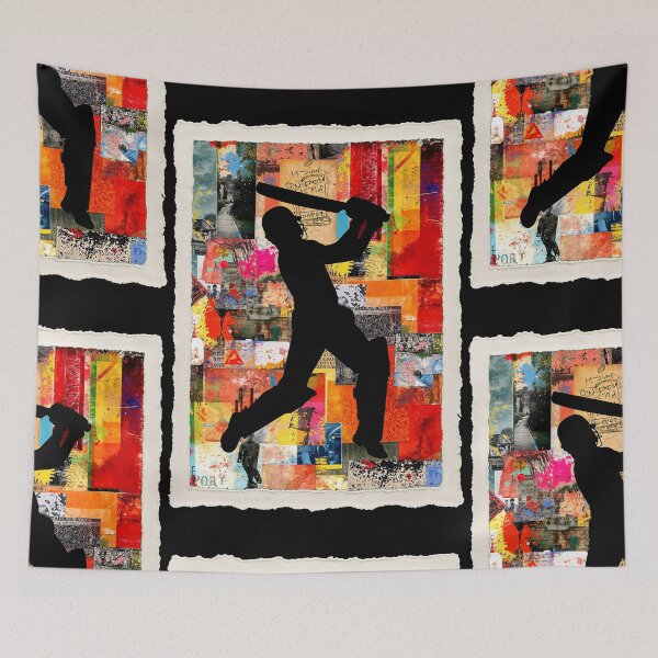 Item preview, Cricket Player Abstract Colorful Action Silhouette Art designed and sold by PlanetEye Designs.