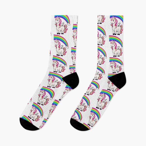 Item preview, Adorable Unicorn with Rainbow Cartoon Illustration designed and sold by Vividality.