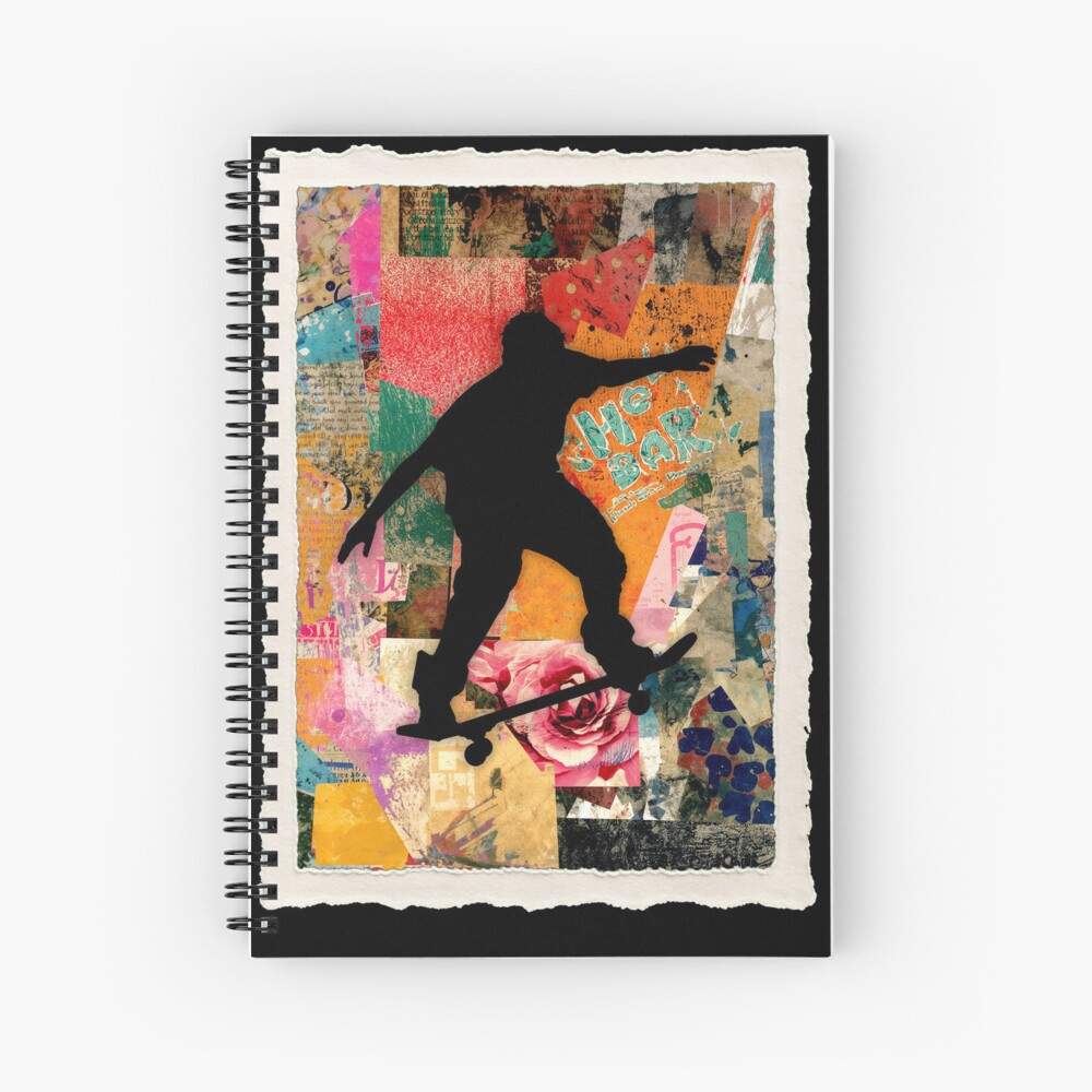 Skateboard Street Art: One Design, On Everything — Spiral Notebook