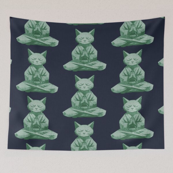 Item preview, Meditating Monk Cat designed and sold by kinpirks.