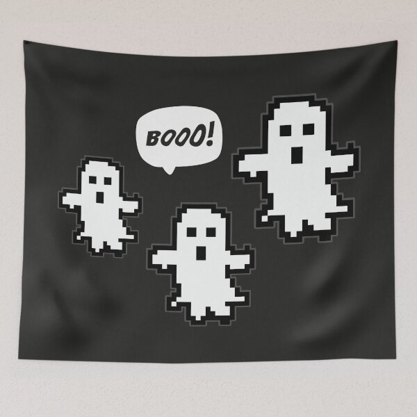 Item preview, 8-Bit Ghost Trio – Retro Pixel Art on Black (1/2/3 Ghost Variations) designed and sold by Vector Woofs.