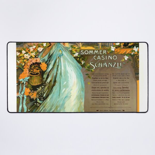 Item preview, Vintage Art Nouveau Poster | Kursaal Bern Sommer Casino Schänzli | Elegant Woman & Floral Motifs | Swiss Alps Scenery designed and sold by artofuniverse.