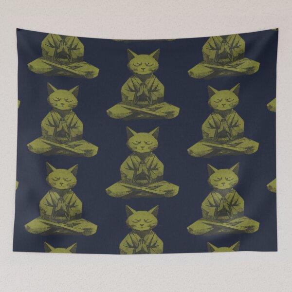 Item preview, Meditating Monk Cat designed and sold by kinpirks.