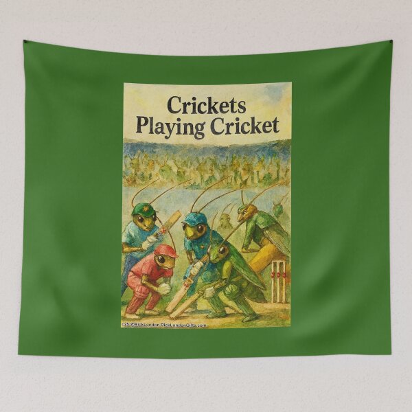 Item preview, Crickets Playing Cricket – Insect Sports Spectacle designed and sold by Rick London Gifts.