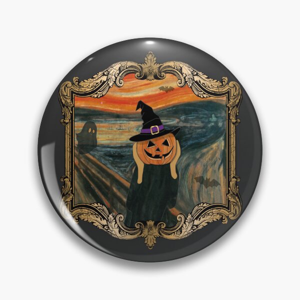 Item preview, Gothic Halloween Portrait – Pumpkin Witch in Gold Frame (Ghostly Silhouette Art) designed and sold by Vector Woofs.