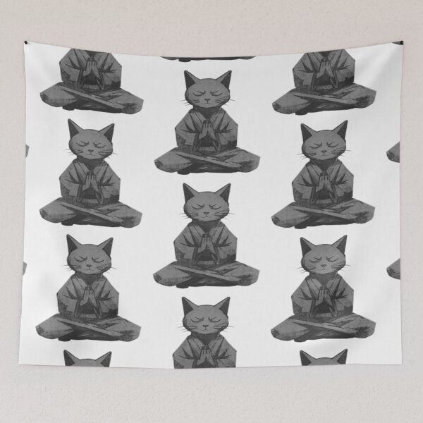Item preview, Meditating Monk Cat designed and sold by kinpirks.