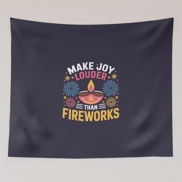 Item preview, Make Joy Louder Than Fireworks – Diya and Fireworks Design designed and sold by Jollys-ArtShop.