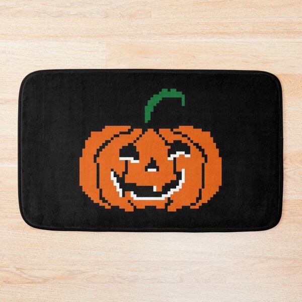 Item preview, 8-Bit Pumpkin Pixel Art – Retro Halloween Jack-o'-Lantern (Orange/Black/Green) designed and sold by Vector Woofs.