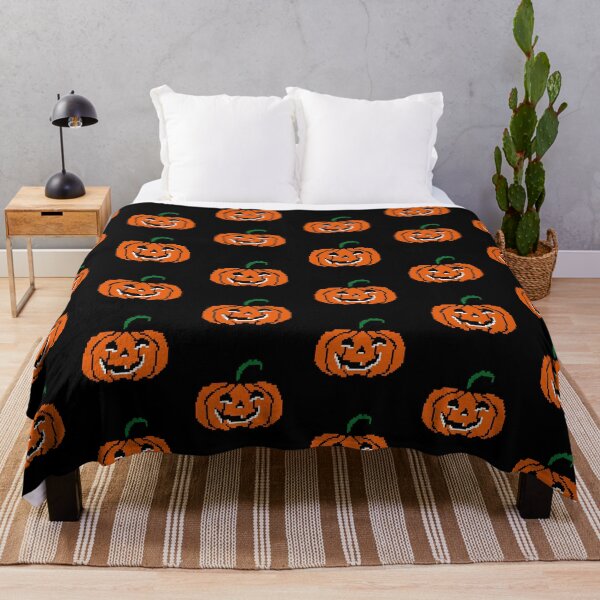 Item preview, 8-Bit Pumpkin Pixel Art – Retro Halloween Jack-o'-Lantern (Orange/Black/Green) designed and sold by Vector Woofs.