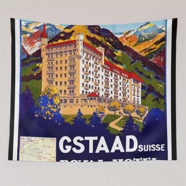 Item preview, Vintage Travel Poster | Royal-Hotel & Winter-Palace Gstaad | Switzerland | Luxury Alpine Retreat | Early 20th Century Art designed and sold by artofuniverse.