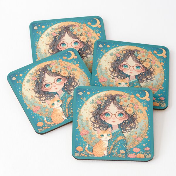 Item preview, Beautiful girl with a cat. designed and sold by Natalia-Vlad.