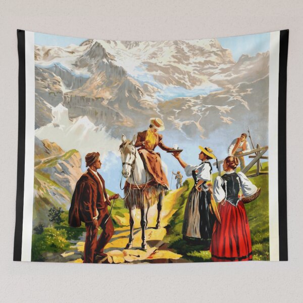 Item preview, Vintage Swiss Alps Travel Poster | Jungfrau Region Art | Early 20th Century Decor & P.L.M. Railway Memorabilia designed and sold by artofuniverse.