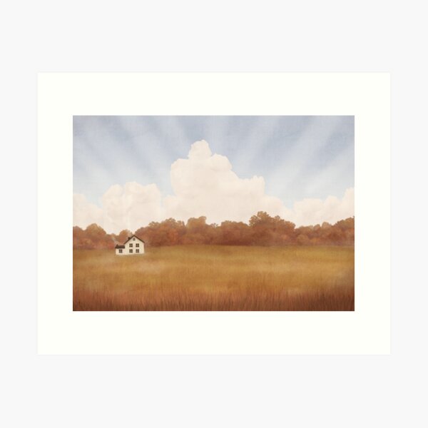 Item preview, Autumn Fields  - Landscape Painting  designed and sold by WanderfulWonder.