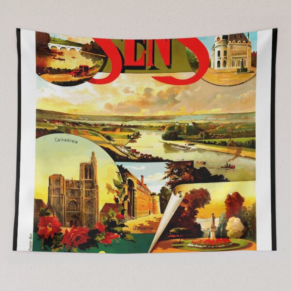 Item preview, Explore Sens France with Vintage Travel Poster | Art Deco Style by Henri Pollart | PLM Railway Promotion 1925 designed and sold by artofuniverse.
