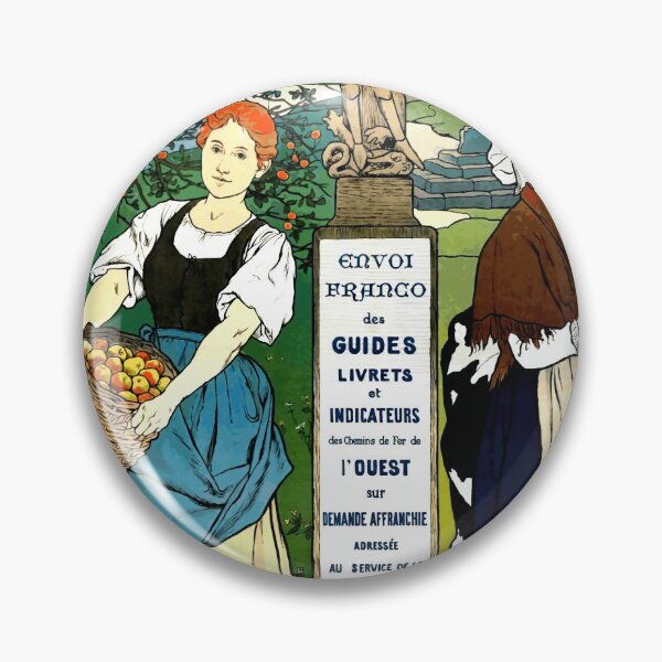 Item preview, Vintage Art Nouveau Travel Poster | Chemins de Fer de l'Ouest | Excursions to Normandy & Brittany | Railway Promotion designed and sold by artofuniverse.
