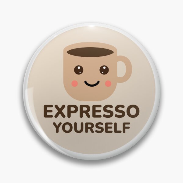 Item preview, Expresso Yourself - Cute Kawaii Coffee Cup Pun designed and sold by Shape Snip Studio.