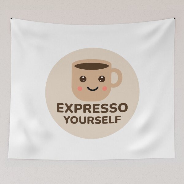 Item preview, Expresso Yourself - Cute Kawaii Coffee Cup Pun designed and sold by Shape Snip Studio.