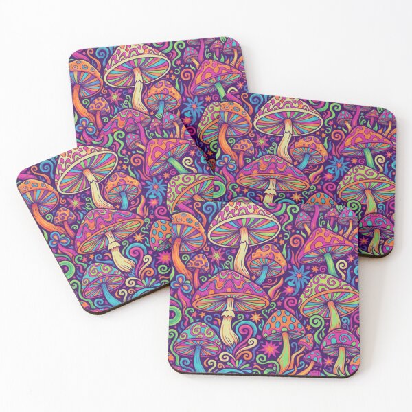 Item preview, Psychedelic Mushrooms Seamless Pattern - Vibrant 1960s Trippy Groovy Art designed and sold by EchoArtZone.