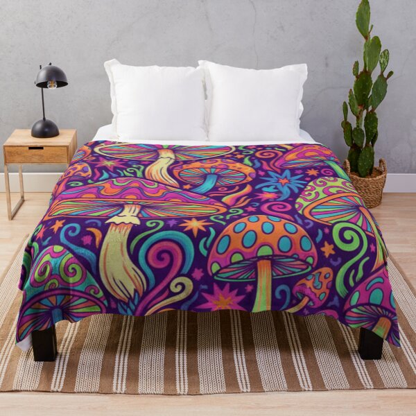 Item preview, Psychedelic Mushrooms Seamless Pattern - Vibrant 1960s Trippy Groovy Art designed and sold by EchoArtZone.