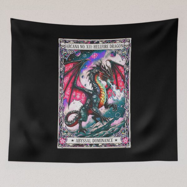 Item preview, Hellfire Dragon Tarot Card: Abyssal Dominance Arcana Xll designed and sold by CoffinsArt.