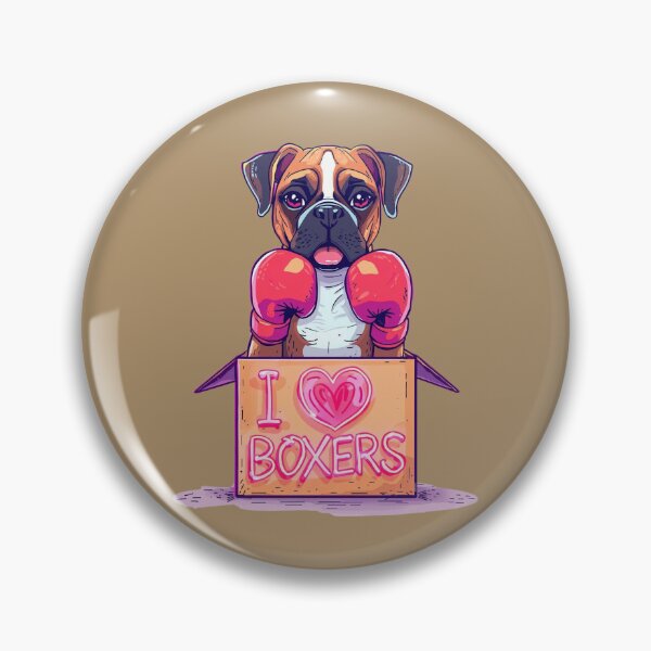 Artikelvorschau, Boxerhund in einer Kiste mit Boxhandschuhen entworfen und verkauft von Pastel & Neon art store.
