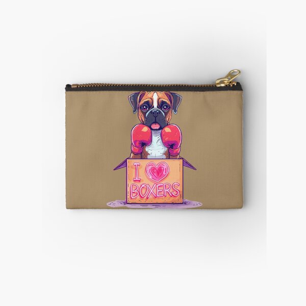 Artikelvorschau, Boxerhund in einer Kiste mit Boxhandschuhen entworfen und verkauft von Pastel & Neon art store.