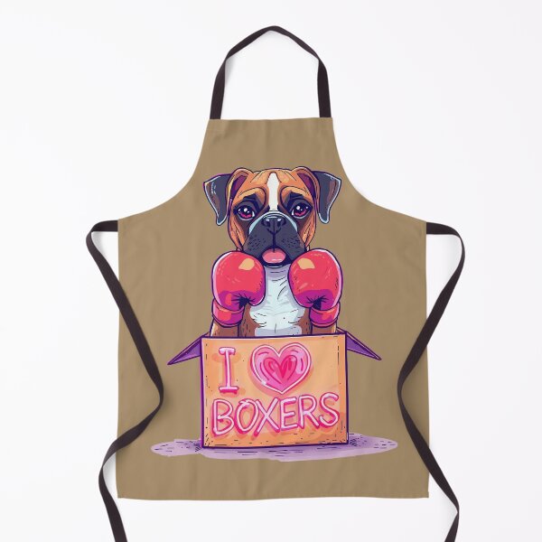 Item preview, Boxer dog in a box with boxing gloves designed and sold by Pastel & Neon art store.