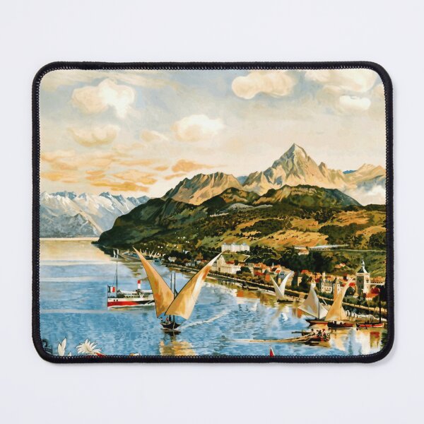 Item preview, Vintage Travel Poster | Evian & Lake Geneva | Chemins de Fer de Paris Lyon Mediterranee | Early 20th Century Art designed and sold by artofuniverse.