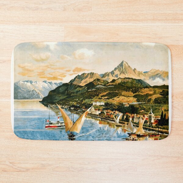 Item preview, Vintage Travel Poster | Evian & Lake Geneva | Chemins de Fer de Paris Lyon Mediterranee | Early 20th Century Art designed and sold by artofuniverse.