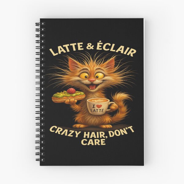 Item preview, Latte & Éclair – Crazy Hair, Don’t Care – Funny Coffee Cat designed and sold by alizo74.