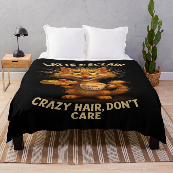 Item preview, Latte & Éclair – Crazy Hair, Don’t Care – Funny Coffee Cat designed and sold by alizo74.