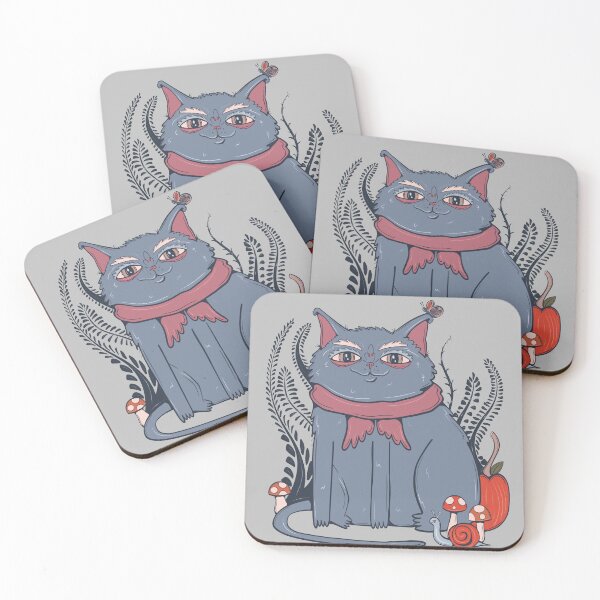Item preview, Autumn Vibes Chonky Grey Cat - Fall Cat with Pumpkins  designed and sold by crestfallenmermaid.