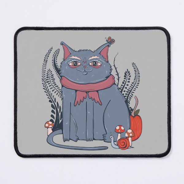 Item preview, Autumn Vibes Chonky Grey Cat - Fall Cat with Pumpkins  designed and sold by crestfallenmermaid.