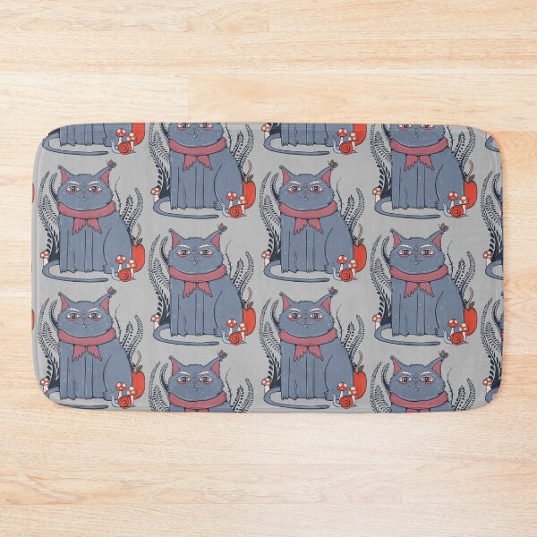Item preview, Autumn Vibes Chonky Grey Cat - Fall Cat with Pumpkins  designed and sold by crestfallenmermaid.