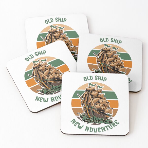 Item preview, Old Ship New Adventure – Vintage Nautical Travel Design designed and sold by SunsetReverie.
