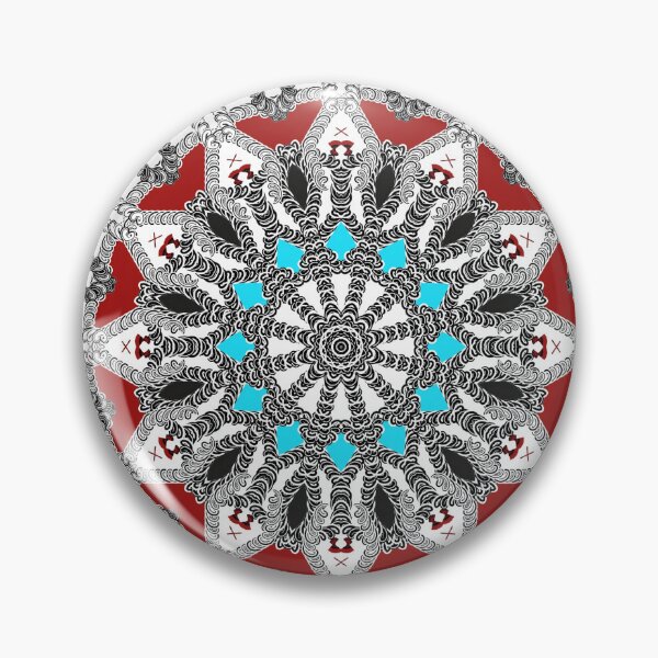 Item preview, Mandala and oriental patterns between black, white, red, green and blue lines divided into two sections, red and black designed and sold by jotcar.