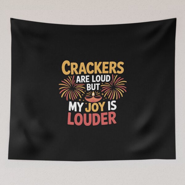 Item preview, Crackers Are Loud, But My Joy Is Louder – Diwali Diya & Fireworks Design designed and sold by Jollys-ArtShop.