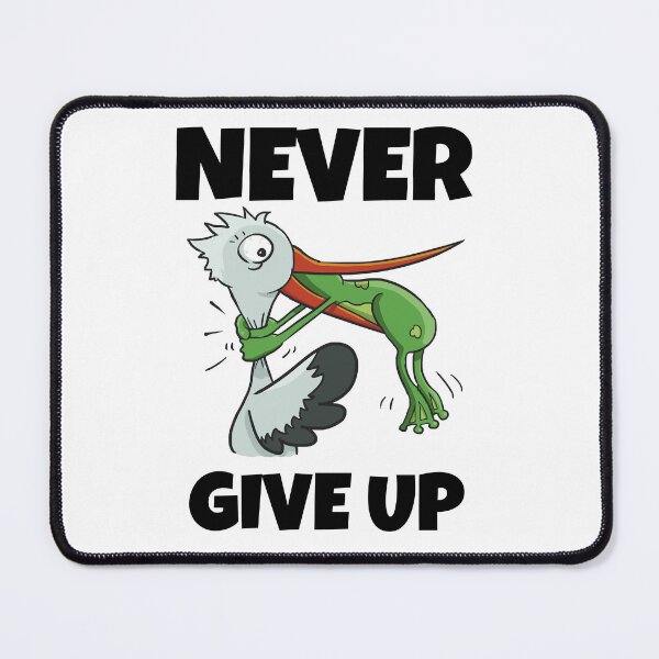 Item preview, Never Give Up Frog Choking Stork Funny Motivation Design designed and sold by CreativeCrest.