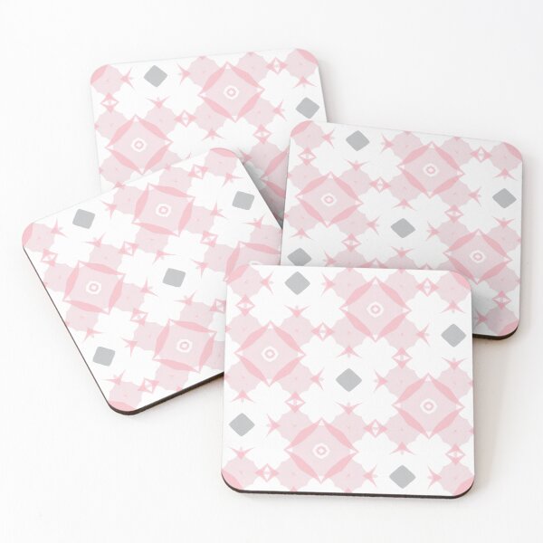 Item preview, Soft pink and white geometric tile pattern designed and sold by juthamas8426.