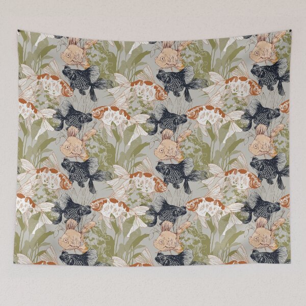 Item preview, Graceful Garden of Koi and Telescope Goldfish designed and sold by Rômulo Queiroz.